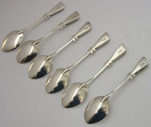 SIX CASED SOLID SILVER NEW ZEALAND JADE SPOONS C1960 MIDCENTURY BOXED - ADDITIONAL PHOTO 4