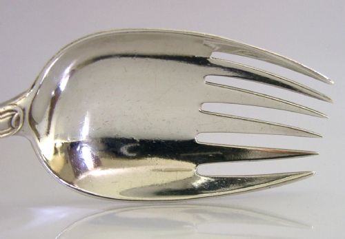 GEORGIAN STERLING SILVER THOMPSON FAMILY CRESTED RUNCIBLE SPOON 1795 ANTIQUE - ADDITIONAL PHOTO 2