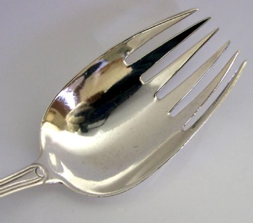GEORGIAN STERLING SILVER THOMPSON FAMILY CRESTED RUNCIBLE SPOON 1795 ANTIQUE - ADDITIONAL PHOTO 4