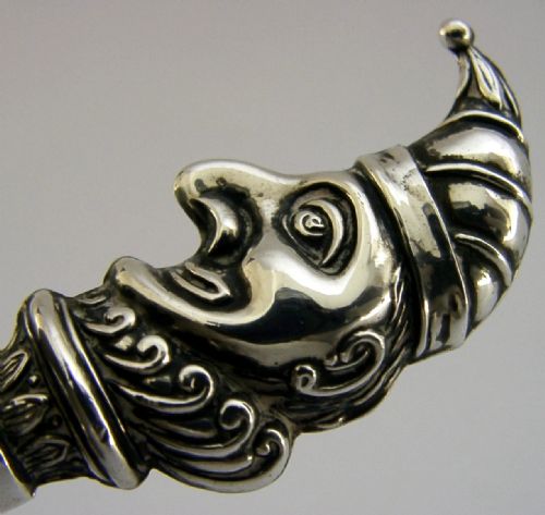 RARE MR PUNCH STERLING SILVER WAX DESK SEAL 1906 EDWARDIAN ENGLISH ANTIQUE - ADDITIONAL PHOTO 1