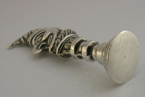 RARE MR PUNCH STERLING SILVER WAX DESK SEAL 1906 EDWARDIAN ENGLISH ANTIQUE - ADDITIONAL PHOTO 8