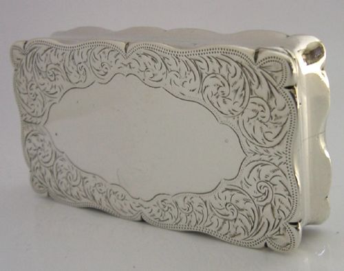 SUPERB LARGE 102G ENGLISH EDWARDIAN STERLING SILVER SNUFF BOX 1902 ANTIQUE - ADDITIONAL PHOTO 3