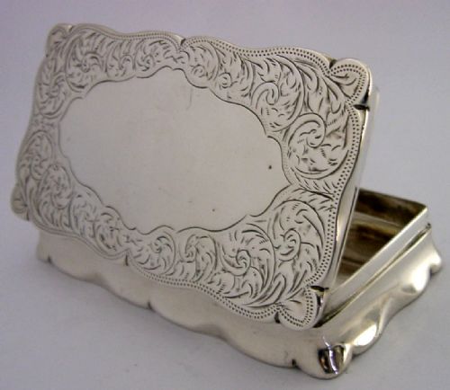 SUPERB LARGE 102G ENGLISH EDWARDIAN STERLING SILVER SNUFF BOX 1902 ANTIQUE - ADDITIONAL PHOTO 6