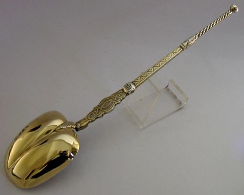 LARGE 100G ENGLISH STERLING SILVER CORONATION BAPTISM SPOON VICTORIAN 1893 - ADDITIONAL PHOTO 7