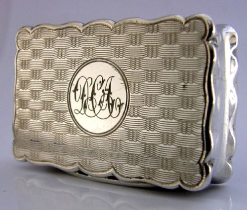 SUPERB ENGLISH STERLING SILVER SNUFF BOX 1919 CHESTER ANTIQUE - ADDITIONAL PHOTO 4