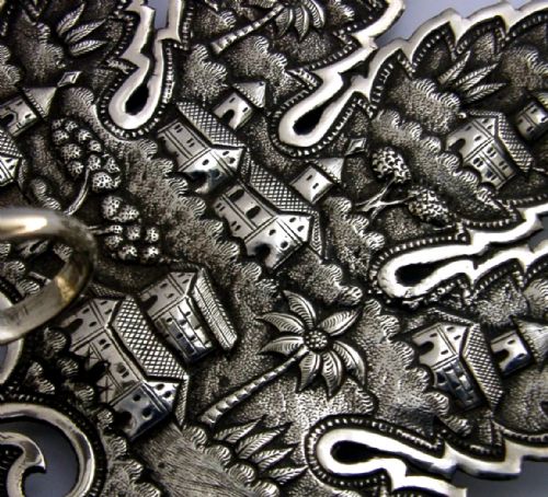 PRETTY ANGLO INDIAN SOLID SILVER LEAF SHAPED DISH C1900 ANTIQUE 90G - ADDITIONAL PHOTO 1