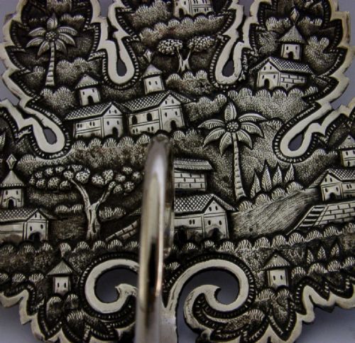 PRETTY ANGLO INDIAN SOLID SILVER LEAF SHAPED DISH C1900 ANTIQUE 90G - ADDITIONAL PHOTO 2