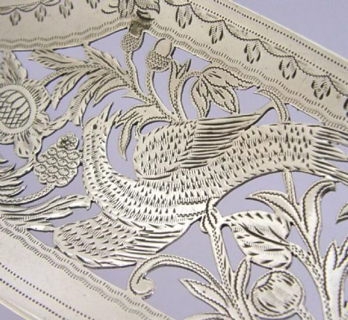 RARE VICTORIAN STERLING SILVER PHEASANT FISH SLICE SERVER 184 ANTIQUE 142G - ADDITIONAL PHOTO 3
