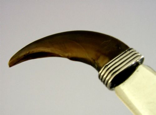 RARE RUSSIAN 84 SOLID SILVER LETTER ENVELOPE OPENER C1910 ANTIQUE DESK ITEM - ADDITIONAL PHOTO 3