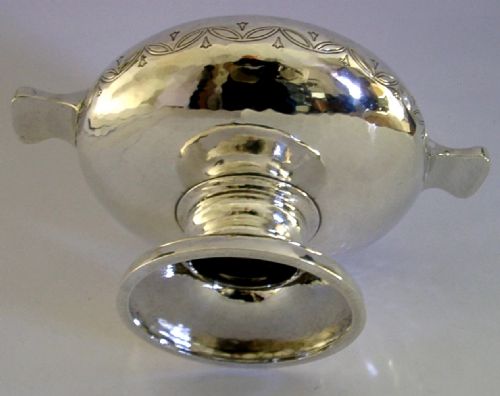 RARE LIBERTY CO 228G STERLING SILVER PLANISHED BOWL ARTS CRAFTS ENGLISH 1936 - ADDITIONAL PHOTO 1
