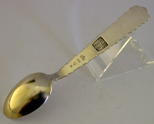 DANISH STERLING SILVER ENAMEL CHRISTMAS SPOON 1956 48G - ADDITIONAL PHOTO 3