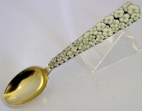 danish sterling silver enamel christmas spoon 1956 48g - CATEGORY: ANTIQUE SILVER - DATED 1950