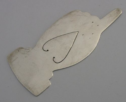 RARE ENGLISH STERLING SILVER POINTING HAND BOOKMARK PAGE MARKER 1905 ANTIQUE - ADDITIONAL PHOTO 2