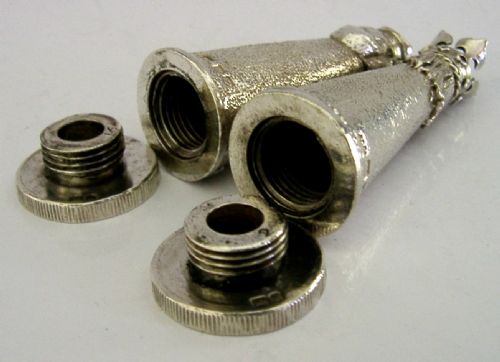 126G RARE STERLING SILVER KING QUEEN CHESS PIECES SALT PEPPER POTS 1969 CASED - ADDITIONAL PHOTO 4