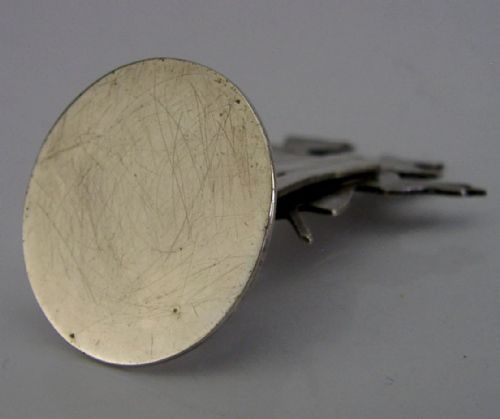 RARE ENGLISH STERLING SILVER TRUSTY SERVANT MENU HOLDER 1898 ANTIQUE 18G - ADDITIONAL PHOTO 4