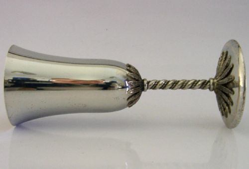 QUALITY ITALIAN SOLID SILVER CHAMPAGNE FLUTE GOBLET CUP C1950 - ADDITIONAL PHOTO 3