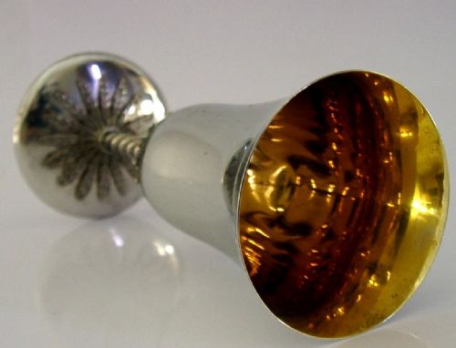 QUALITY ITALIAN SOLID SILVER CHAMPAGNE FLUTE GOBLET CUP C1950 - ADDITIONAL PHOTO 4