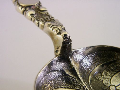 LARGE 102G ENGLISH STERLING SILVER CORONATION BAPTISM SPOON 1902 EDWARDIAN - ADDITIONAL PHOTO 3