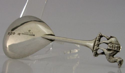 VICTORIAN ENGLISH SOLID STERLING SILVER CAMEL CADDY SPOON 1894 ANTIQUE - ADDITIONAL PHOTO 4