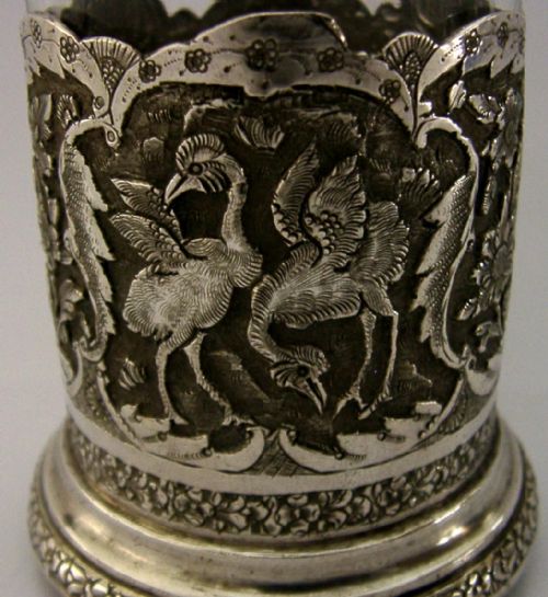 BEAUTIFUL EASTERN 84 SOLID SILVER TEA GLASS C1920 ANTIQUE 150G OTTOMAN - ADDITIONAL PHOTO 7