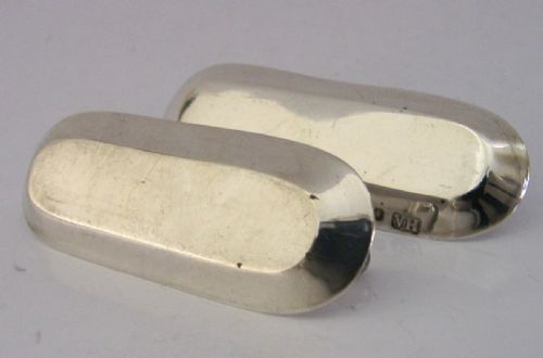 RARE PAIR OF VICTORIAN SOLID STERLING SILVER CUTLERY RESTS 188587 ANTIQUE - ADDITIONAL PHOTO 4