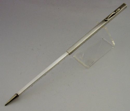 QUAITY SOLID SILVER ARCHITECT'S MECHANICAL PENCIL TELESCOPIC RULER C1920S DECO - ADDITIONAL PHOTO 2