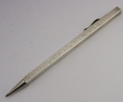 QUAITY SOLID SILVER ARCHITECT'S MECHANICAL PENCIL TELESCOPIC RULER C1920S DECO - ADDITIONAL PHOTO 4