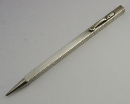 QUAITY SOLID SILVER ARCHITECT'S MECHANICAL PENCIL TELESCOPIC RULER C1920S DECO - ADDITIONAL PHOTO 9