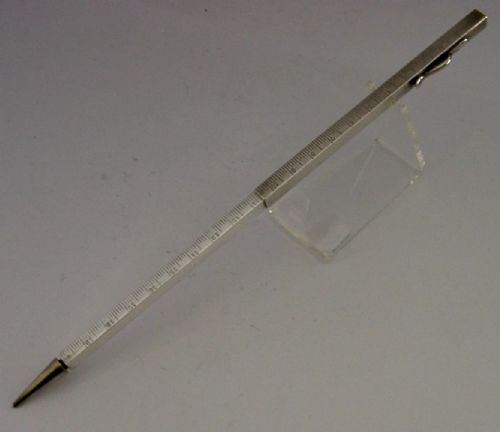 QUAITY SOLID SILVER ARCHITECT'S MECHANICAL PENCIL TELESCOPIC RULER C1920S DECO - ADDITIONAL PHOTO 10