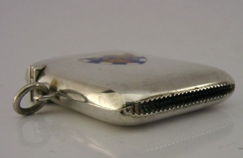 RARE STERLING SILVER ENAMEL CHRIST COLLEGECAMBRIDGE UNI VESTA CASE 1920 ANTIQUE - ADDITIONAL PHOTO 8