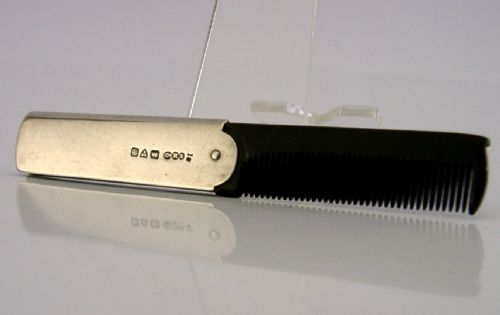 RARE SAMPSON MORDAN STERLING SILVER MOUSTACHE COMB 1903 RARE ANTIQUE - ADDITIONAL PHOTO 2