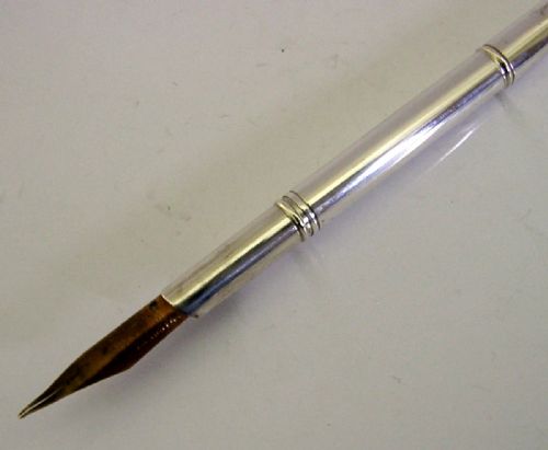 RARE ENGLISH STERLING SILVER THE GRAND HOTEL DIP PEN PENCIL OPENER 1926 ANTIQUE - ADDITIONAL PHOTO 1