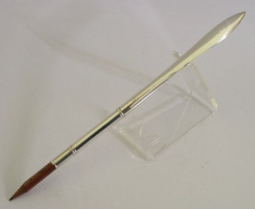 RARE ENGLISH STERLING SILVER THE GRAND HOTEL DIP PEN PENCIL OPENER 1926 ANTIQUE - ADDITIONAL PHOTO 6