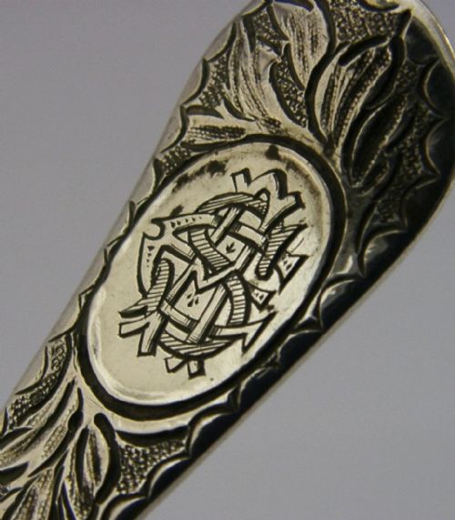 SUPERB GEORGIAN ENGLISH STERLING SILVER SUGAR SIFTER SPOON 1818 ANTIQUE - ADDITIONAL PHOTO 4