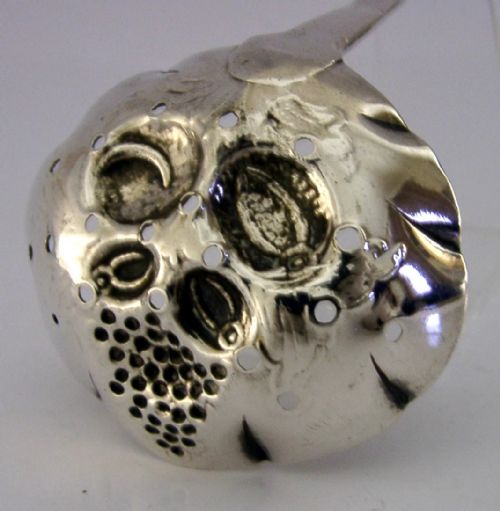 SUPERB GEORGIAN ENGLISH STERLING SILVER SUGAR SIFTER SPOON 1818 ANTIQUE - ADDITIONAL PHOTO 5