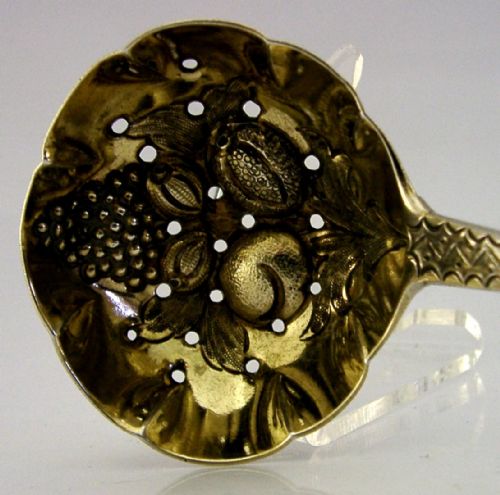 SUPERB GEORGIAN ENGLISH STERLING SILVER SUGAR SIFTER SPOON 1818 ANTIQUE - ADDITIONAL PHOTO 7