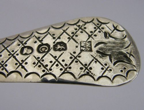 SUPERB GEORGIAN ENGLISH STERLING SILVER SUGAR SIFTER SPOON 1818 ANTIQUE - ADDITIONAL PHOTO 8