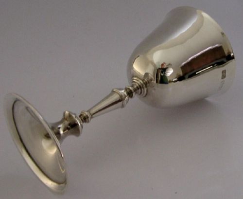 HEAVY 180G MINT ENGLISH STERLING SILVER WINE GOBLET CHALICE 1966 BARWARE 120ML - ADDITIONAL PHOTO 2