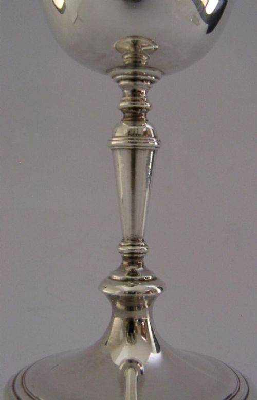 HEAVY 180G MINT ENGLISH STERLING SILVER WINE GOBLET CHALICE 1966 BARWARE 120ML - ADDITIONAL PHOTO 3