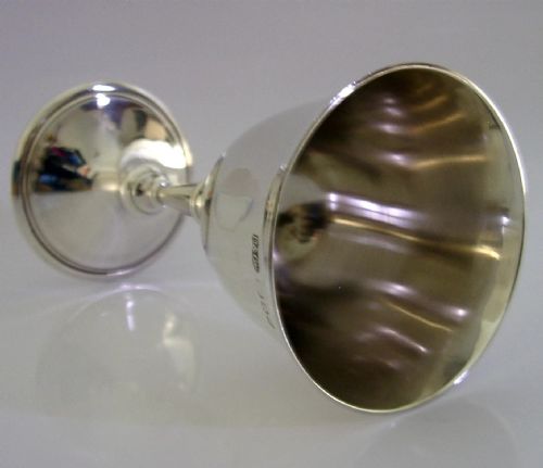 HEAVY 180G MINT ENGLISH STERLING SILVER WINE GOBLET CHALICE 1966 BARWARE 120ML - ADDITIONAL PHOTO 6