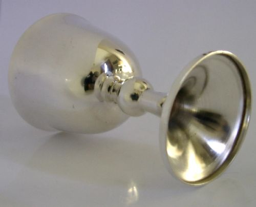 MINT ENGLISH STERLING SILVER WINE GOBLET CHALICE CUP C1960 BARWARE - ADDITIONAL PHOTO 2