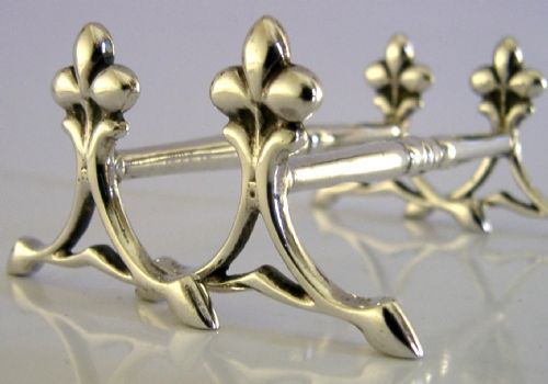 pair of art nouveau sterling silver cutlery rests 1923 english antique - CATEGORY: ANTIQUE SILVER - DATED 1920