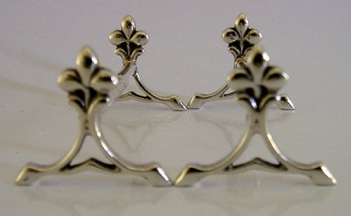 PAIR OF ART NOUVEAU STERLING SILVER CUTLERY RESTS 1923 ENGLISH ANTIQUE - ADDITIONAL PHOTO 4