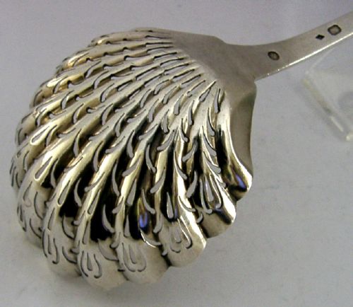 RARE C1830 FRENCH SOLID STERLING SILVER LARGE SUGAR SIFTER SPOON ANTIQUE - ADDITIONAL PHOTO 2