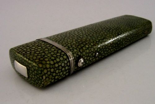 rare georgian shagreen sterling silver spectacles glasses case c1800 portsmouth - CATEGORY: ANTIQUE SILVER - DATED GEORGIAN