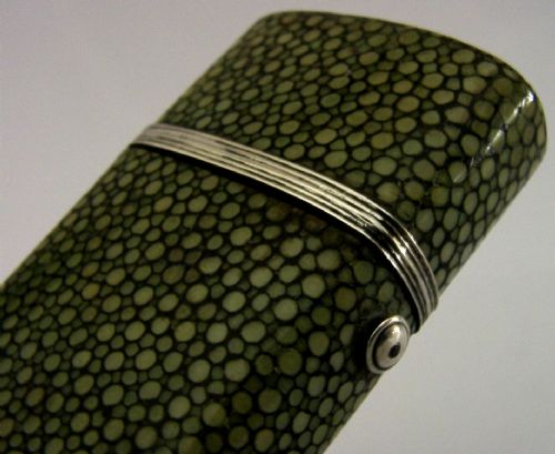 RARE GEORGIAN SHAGREEN STERLING SILVER SPECTACLES GLASSES CASE C1800 PORTSMOUTH - ADDITIONAL PHOTO 1
