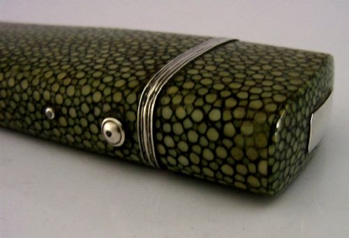 RARE GEORGIAN SHAGREEN STERLING SILVER SPECTACLES GLASSES CASE C1800 PORTSMOUTH - ADDITIONAL PHOTO 2