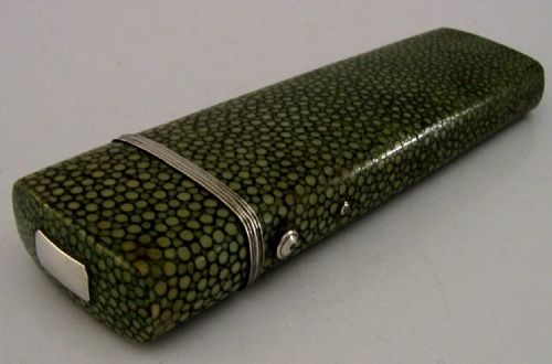 RARE GEORGIAN SHAGREEN STERLING SILVER SPECTACLES GLASSES CASE C1800 PORTSMOUTH - ADDITIONAL PHOTO 5