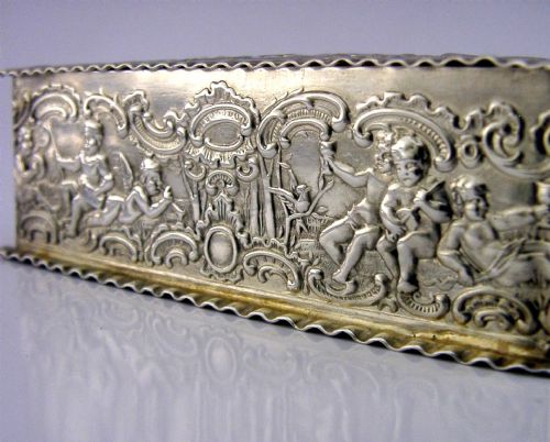 LARGE 108G BEAUTIFUL GERMAN HANAU SOLID SILVER TABLE BOX C1900 ANTIQUE - ADDITIONAL PHOTO 2