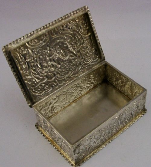 LARGE 108G BEAUTIFUL GERMAN HANAU SOLID SILVER TABLE BOX C1900 ANTIQUE - ADDITIONAL PHOTO 6